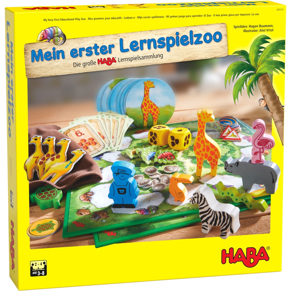 HABA 305173 Il mio primo gioco educativo: Lo zoo - 10 giochi educativi in 1 per bambini dai 3 anni