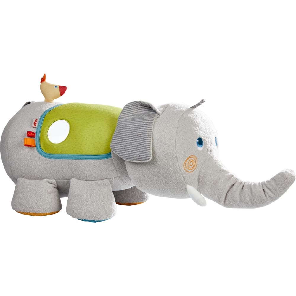 HABA Elefante Giocattolo di Scoperta e Cuscino per Coccole - Adatto da 6 Mesi