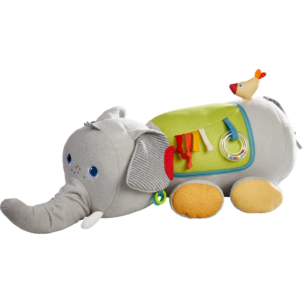 HABA Elefante Giocattolo di Scoperta e Cuscino per Coccole - Adatto da 6 Mesi