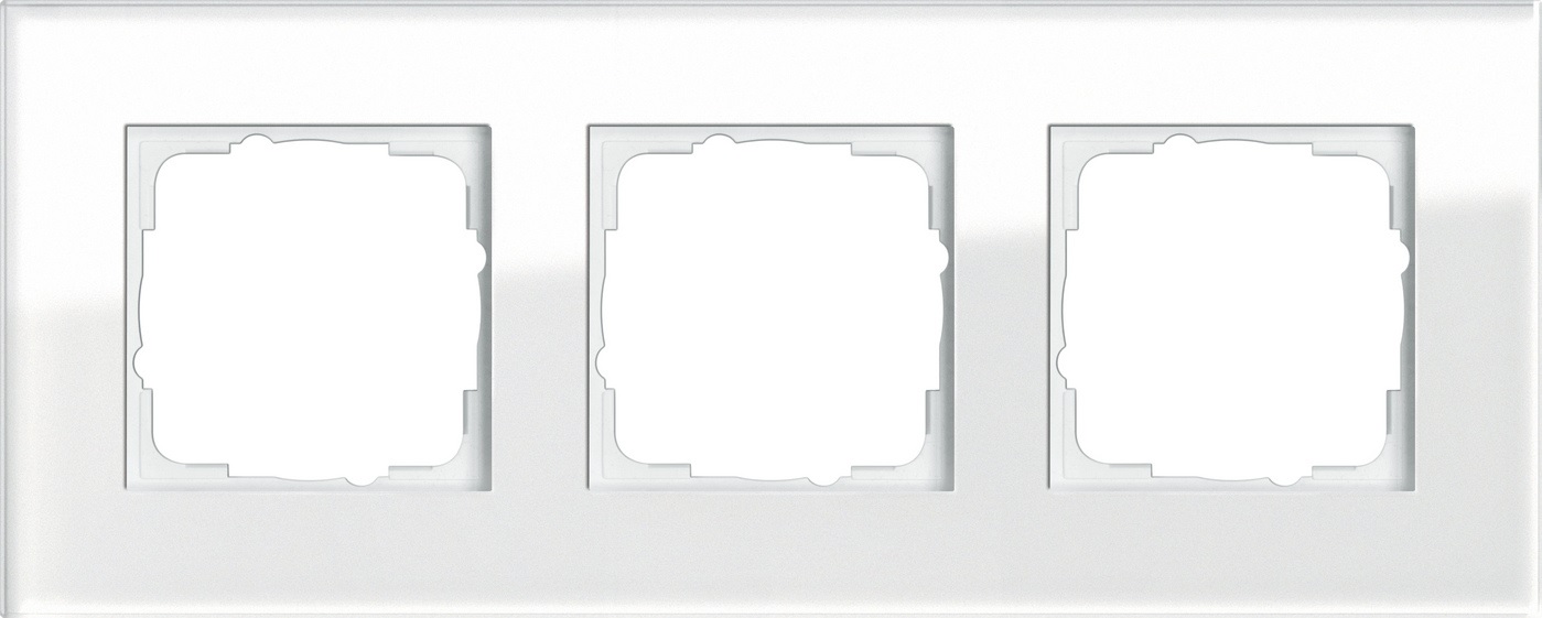 Gira Esprit Cornice Tripla in Vetro Bianco per Interruttori Modulari