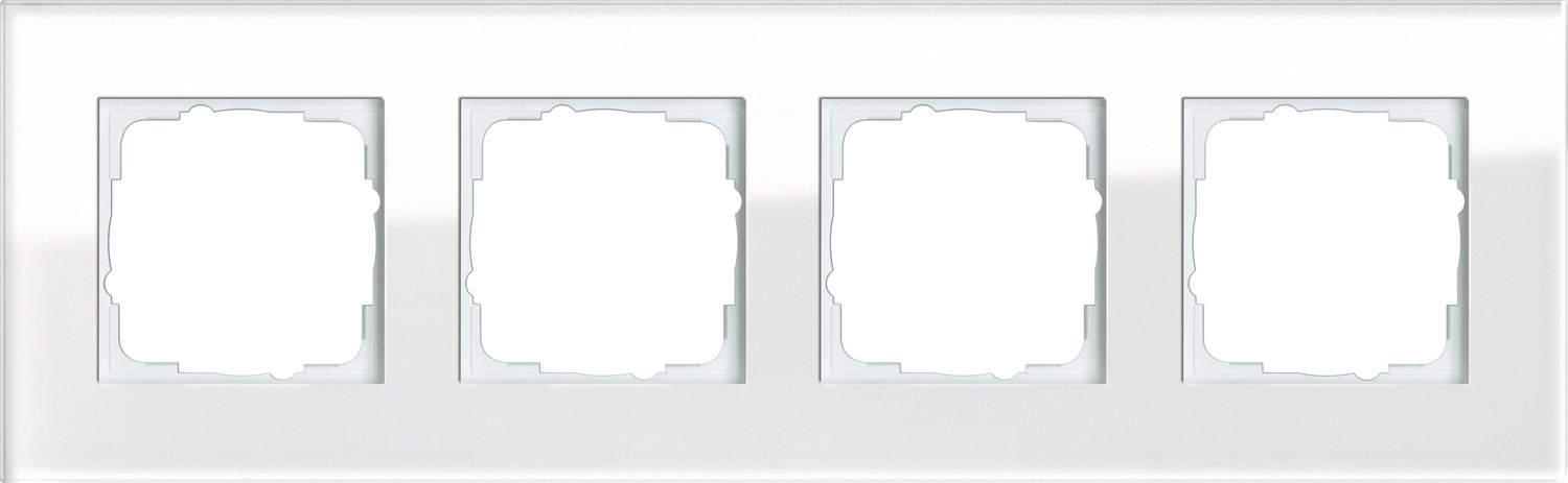 Gira Mascherina per Prese 4 Moduli Esprit Glas Bianco - Telaio a 4 Vie