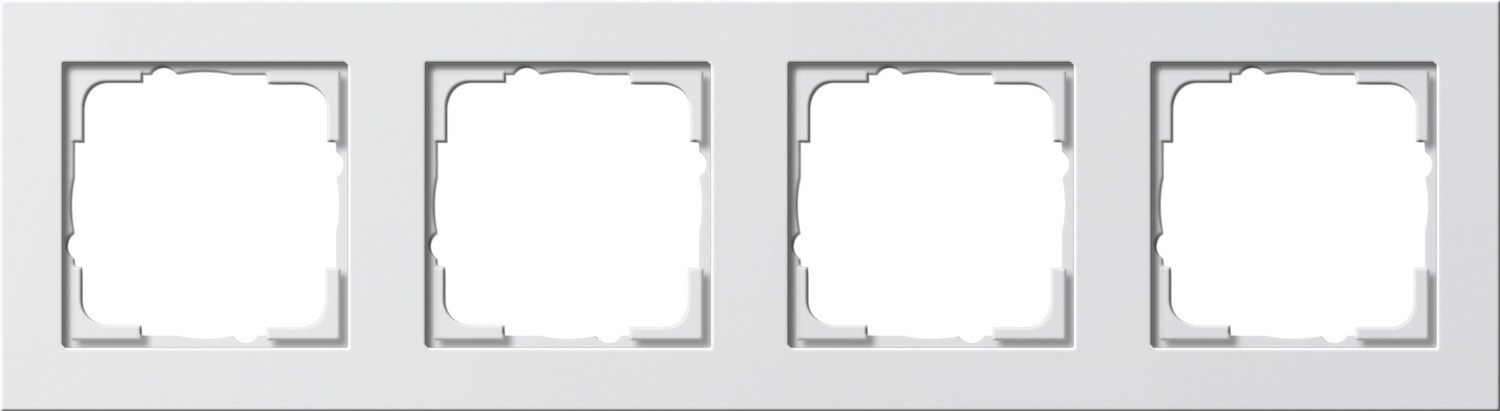 Gira Cornice Quadrupla E2 in Bianco Puro Lucido - Design Elegante e Durevole