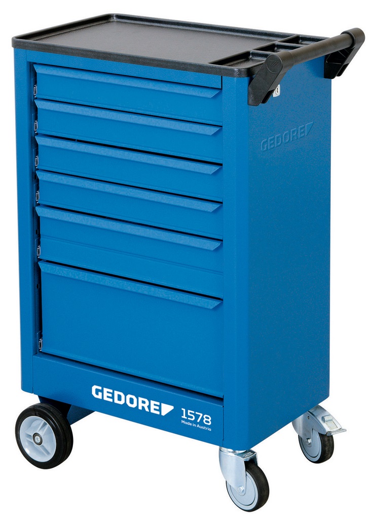 GEDORE Carrello Portautensili 9018140 - 6 Cassetti, Altezza 930 mm, Profondità 490 mm, Peso 43,5 kg