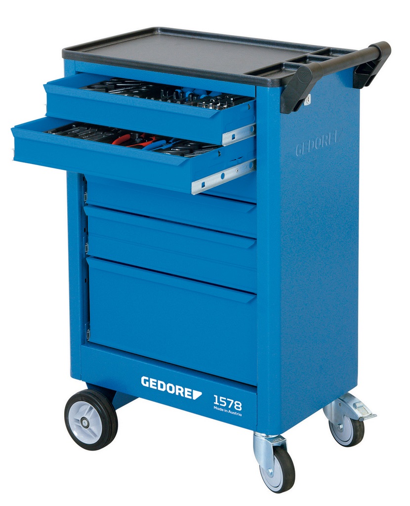 GEDORE Carrello Portautensili 9018140 - 6 Cassetti, Altezza 930 mm, Profondità 490 mm, Peso 43,5 kg