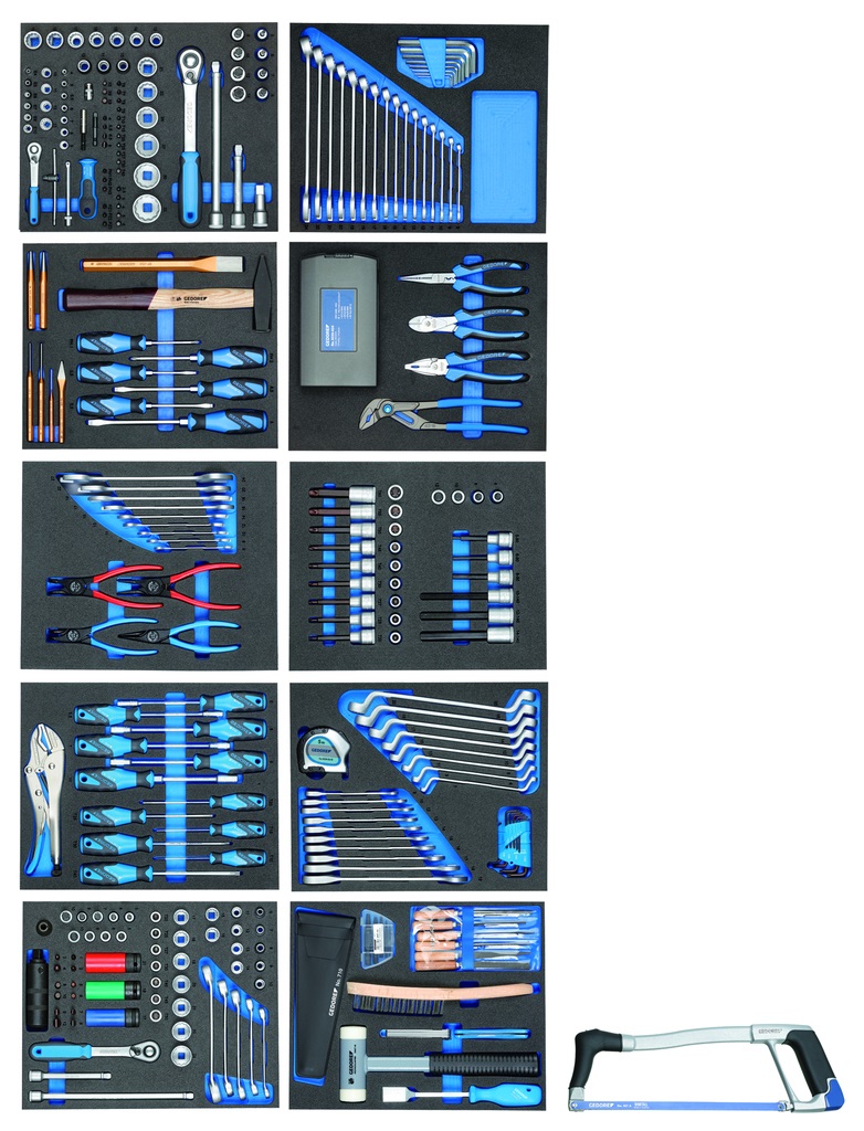Gedore Carrello Portautensili 2005-TS-308 con 147 Pezzi Assortiti, 7 Cassetti, Dimensioni 1020x865x605 mm