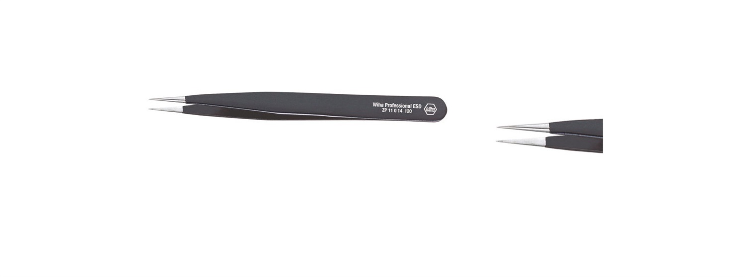 Wiha Pinzetta Professionale ESD ZP20114 - 120mm, Precisione e Sicurezza Elettrica