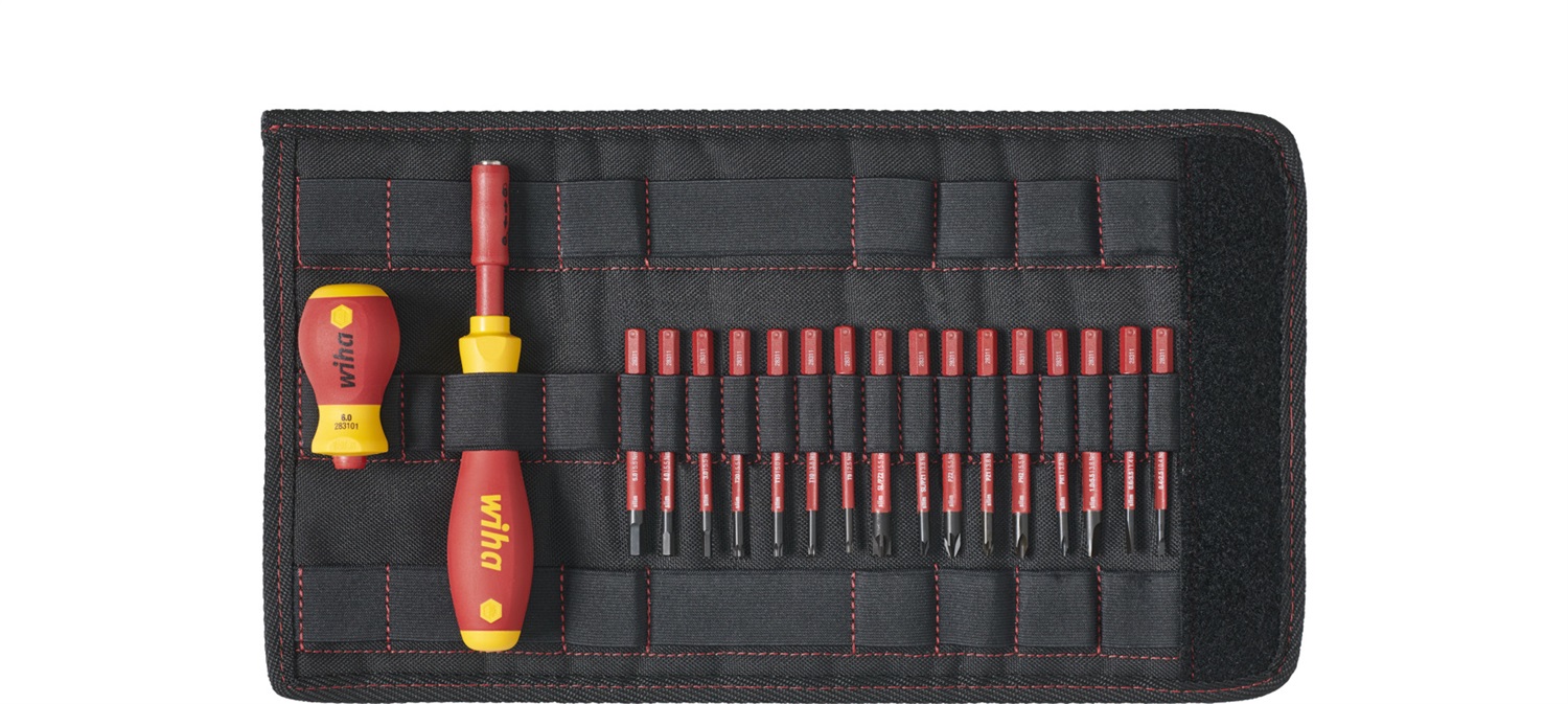 Wiha Set di Cacciaviti e Punte slimVario 41231 - 19 Pezzi con Custodia Pieghevole e SlimTechnology