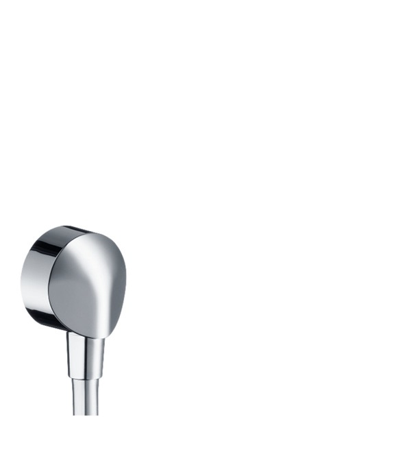 Hansgrohe FixFit Supporto per Doccia con Valvola Antiriflusso, Raccordo in Plastica e Rivestimento Cromo