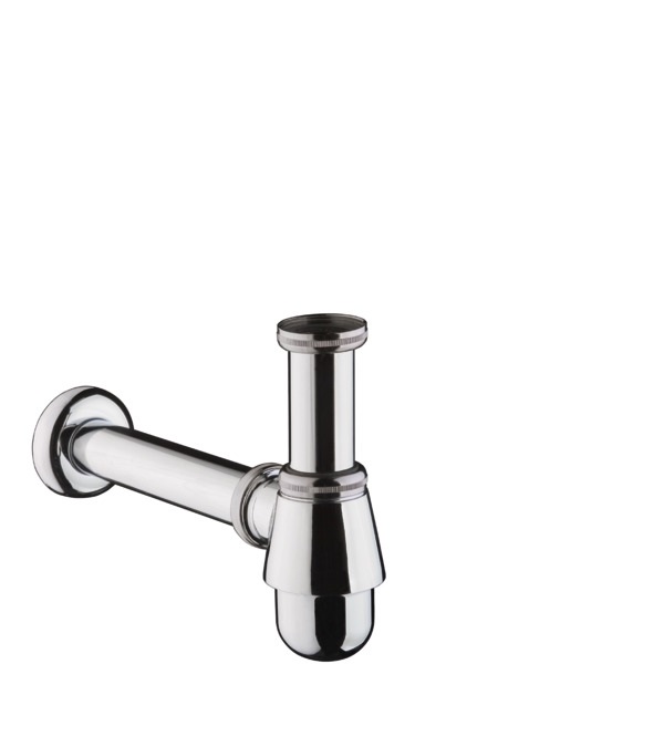 Hansgrohe 55213000 Sifone per Bidet Cromo - Regolazione 35-95 mm, Distanza dalla Parete 220 mm, Inclusi Tubo a Immersione e Rosetta Ø 65 mm