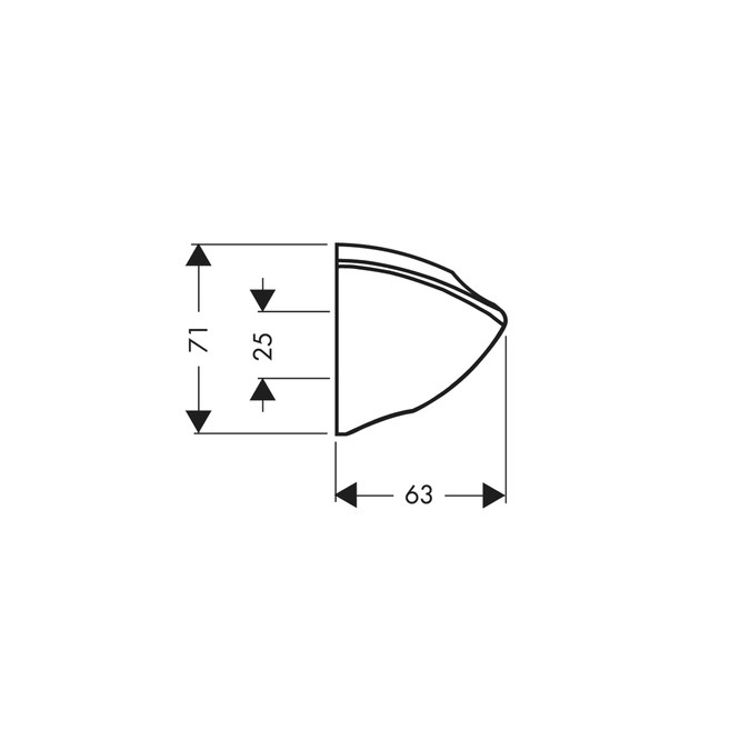 Hansgrohe Supporto Doccia Porter C in Cromo - Codice 27521000, Compatibile con Flessibili Doccia con Dado Conico, Design Minimalista e Facile da Pulire