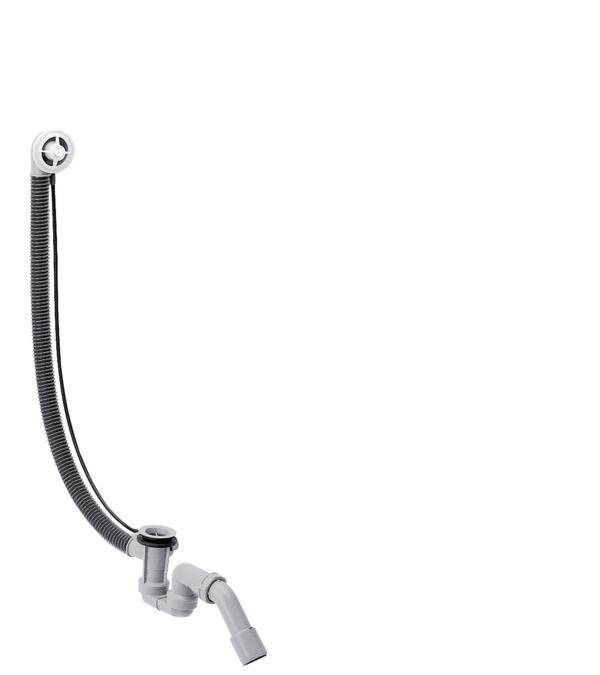 Hansgrohe Flexaplus 58141180 Sifone per Vasca da Bagno con Scarico Automatico e Tubo Flessibile Troppopieno
