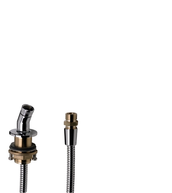 Hansgrohe 28307000 Supporto Doccia per Bordo Vasca in Argento - Regolabile, Compatibile con Doccette Hansgrohe