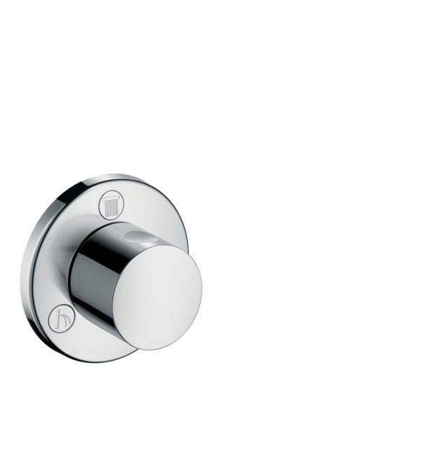 Hansgrohe 15932000 Valvola d'arresto e deviatore Metropol, Cromo, Installazione a Parete, Profondità 7,6 cm