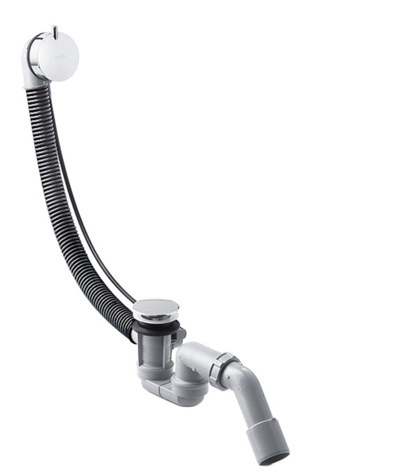 Hansgrohe 58150000 Set Completo per Scarico Flexaplus S e Troppopieno, Cromo, Adatto per Vasche Normali