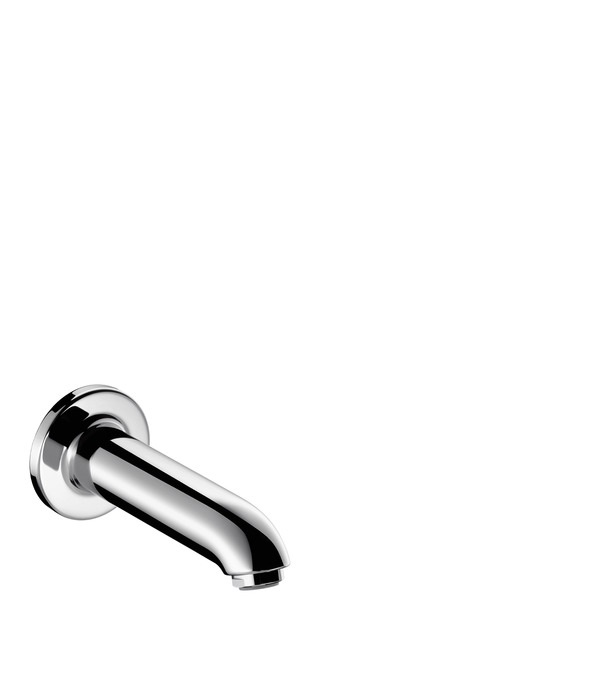 Hansgrohe 13414000 Bocca di Erogazione a Parete - Cromo/Argento, Lunghezza 147 mm, Valvola Antiriflusso, Tecnologia AirPower