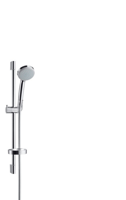 Hansgrohe Croma 100 Set Doccia Vario con Doccetta 100 mm, Asta 65 cm e Portasapone - Cromo, Codice 27772000