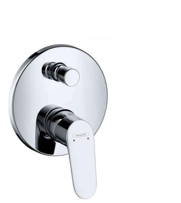 Hansgrohe Focus Miscelatore Monocomando a Incasso per Vasca e Doccia, Cromo, 31945000 - Adatto per 2 Utenze