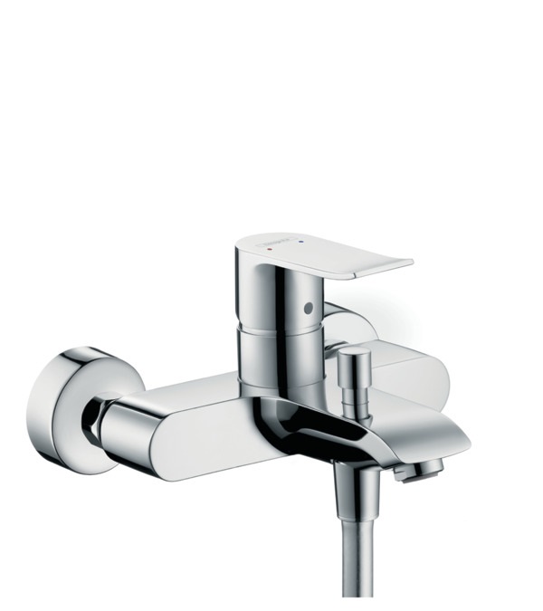 Hansgrohe Metris Miscelatore Monocomando Vasca Esterno Cromo 31480000 - Ergonomico, con Flessibile per 2 Utenze e Limitazione di Temperatura