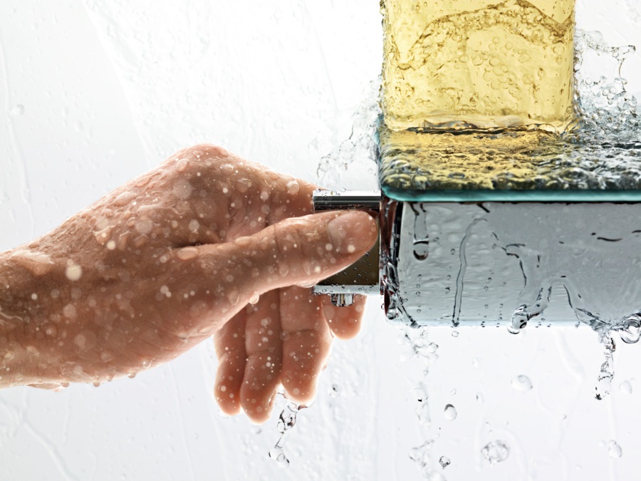 Hansgrohe Ecostat Select Miscelatore Termostatico a Parete Bianco/Cromo 13141400 con Tecnologia QuickClean e 2 Utenze