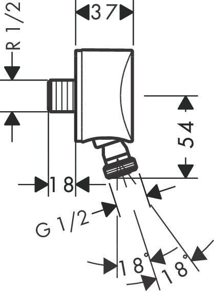 Hansgrohe FixFit Uscita a muro S con valvola antiriflusso e giunto snodato, cromo, 27506000
