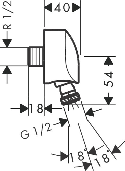 Hansgrohe Fixfit E Presa d'Acqua Cromo con Valvola di Non Ritorno e Giunto Sferico