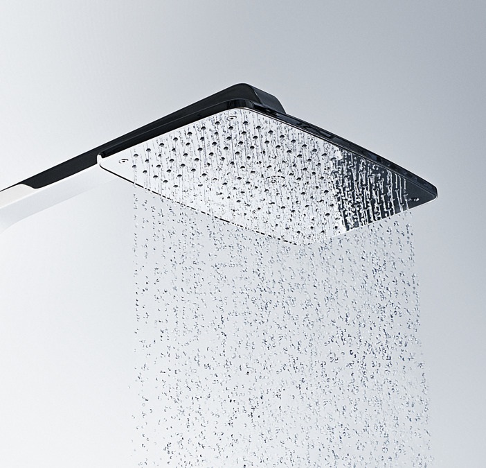 Hansgrohe Raindance E 360 Colonna doccia a parete con soffione e termostatico, bianco/cromo, 1 getto Rain