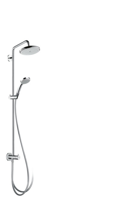 Hansgrohe Croma 220 Colonna Doccia a Parete Cromo con Soffione RainAir e Doccetta Croma 100 Vario