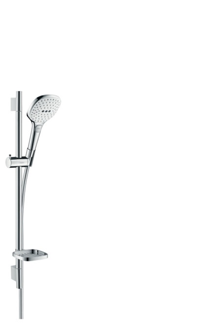 Hansgrohe Raindance Select E Set Doccia 120 mm Bianco/Cromo con 3 Tipi di Getto e Asta Doccia 65 cm