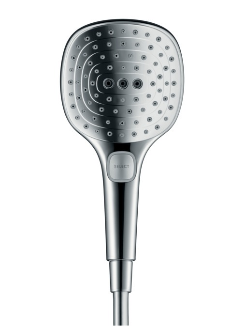 Hansgrohe Raindance Select E Doccetta 120 mm con 3 Getti (Rain, RainAir, Whirl) - Bianco/Cromo, 26520400