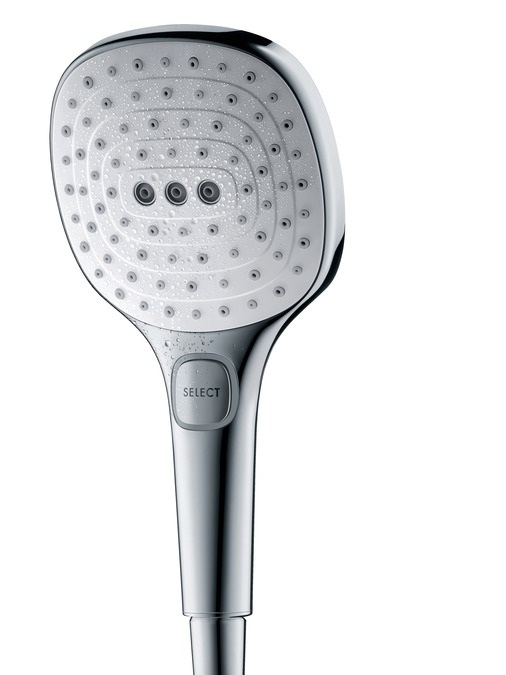 Hansgrohe Raindance Select E Doccetta 120 mm con 3 Getti EcoSmart 9 l/min, Bianco/Cromo