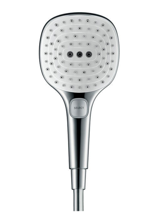 Hansgrohe Raindance Select E Doccetta 120 mm con 3 Getti EcoSmart 9 l/min, Bianco/Cromo