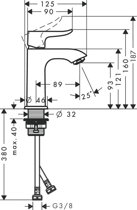 Hansgrohe Metris 100 Miscelatore Monocomando Lavabo Cromo - Cod. 31186000, Getto Normale, Cartuccia Ceramica, ComfortZone 100