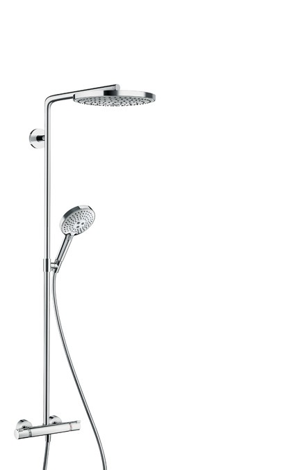 Hansgrohe Raindance Select S 240 Colonna Doccia a Parete con Soffione Ø 240 mm e Doccetta Ø 120 mm, Termostatico, Cromo, 2 Getti d'Acqua
