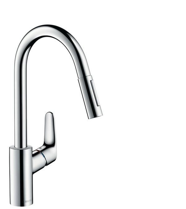 Hansgrohe Focus M41 Miscelatore Monocomando da Cucina Cromo con Doccetta Estraibile e 2 Tipi di Getto