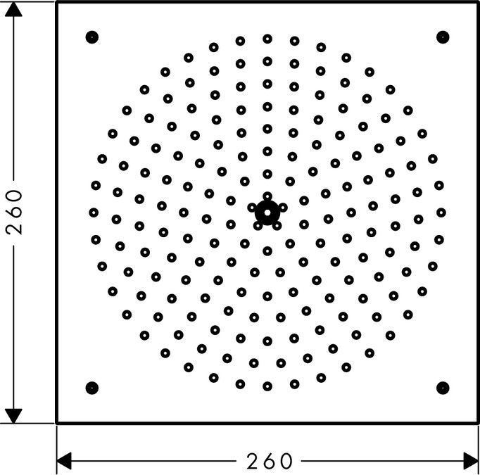 Hansgrohe Raindance Soffione Doccia a Soffitto 260x260 mm Cromo con Getto RainAir e Tecnologia EcoSmart