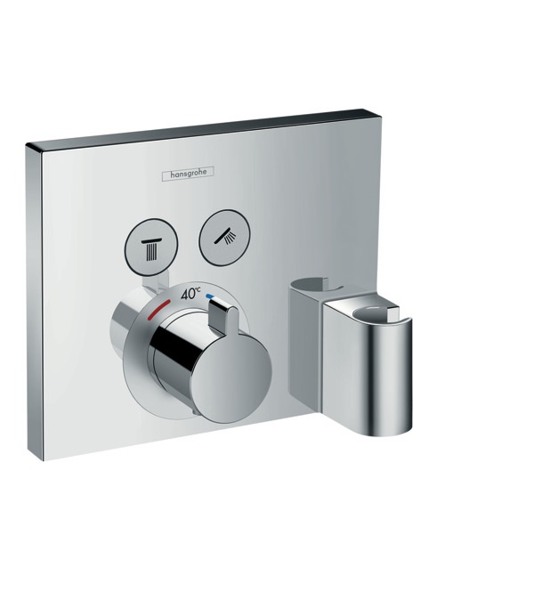 Hansgrohe ShowerSelect Miscelatore Termostatico ad Incasso per 2 Utenze con Supporto Doccia e Tecnologia Select - Cromo
