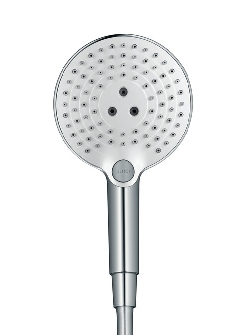 Hansgrohe Raindance Select S Doccetta 120 mm - 3 Getti (Rain, RainAir, Whirl) - Bianco/Cromo con Tecnologia QuickClean