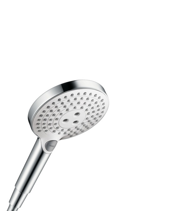 Hansgrohe Raindance Select S Doccetta 120 mm, 3 Tipi di Getto, EcoSmart 9 l/min, Bianco/Cromo
