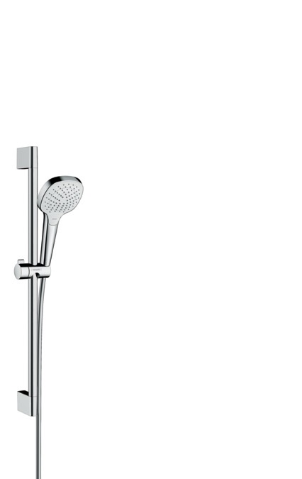 Hansgrohe Croma Select E Set Doccia Vario EcoSmart 9 l/min con Asta Doccia 65 cm, 3 Tipi di Getto (Rain, IntenseRain, TurboRain), Bianco/Cromo