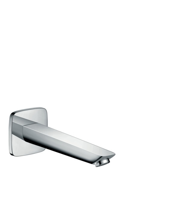 Hansgrohe Logis Bocca d'erogazione a parete in cromo 71410000 - Design SoftCube, Portata 19,5 l/min, Tecnologia AirPower
