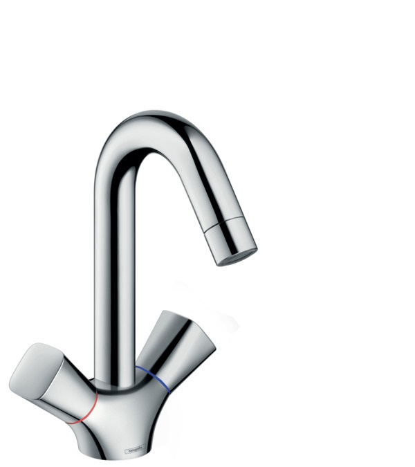 Hansgrohe Logis 71222000 Miscelatore Lavabo Cromo con Saltarello, Getto Normale, EcoSmart e QuickClean