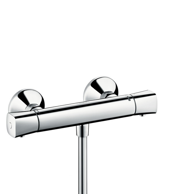 Hansgrohe Ecostat Miscelatore Termostatico a Parete - Cromo, 13122000, con Blocco di Sicurezza a 40°C e Limitazione Consumo Acqua a 10 l/min