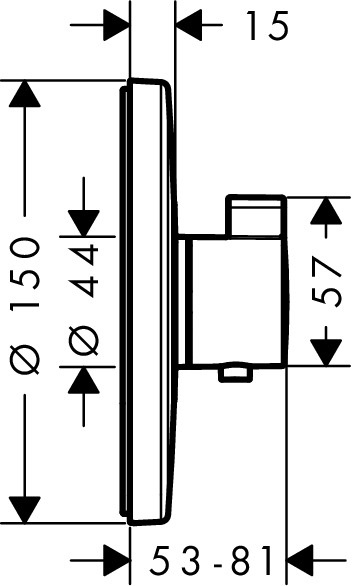 Hansgrohe Ecostat S Miscelatore Termostatico a Parete Cromo - Cod. 15755000 con Blocco di Sicurezza a 40°C e Limitatore di Temperatura Regolabile