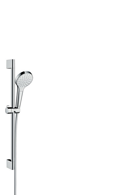 Hansgrohe Croma Select S Set Doccia 1 Getto Rain con Asta Doccia 65 cm, Bianco/Cromo, 26564400