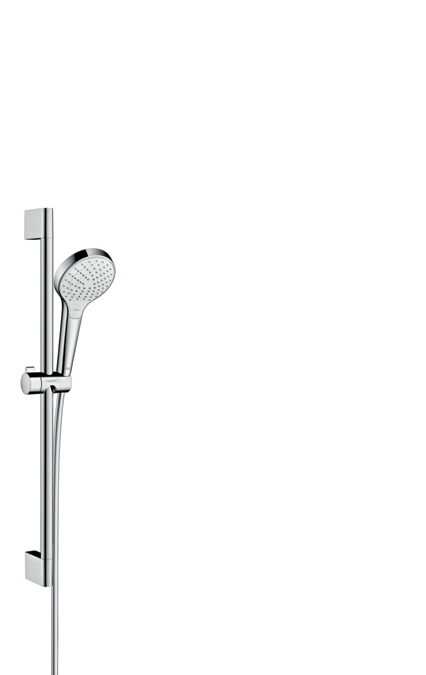 Hansgrohe Croma Select S Set doccia Vario 65 cm bianco/cromo 26562400 - Soffione 110 mm con 3 tipi di getto (Rain, IntenseRain, TurboRain) e tecnologia QuickClean