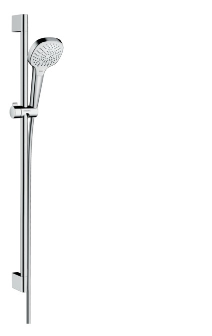 Hansgrohe Croma Select E Set Doccia Bianco/Cromo con Asta da 90 cm e 3 Tipi di Getto