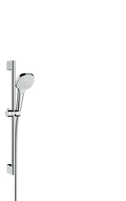 Hansgrohe Croma Select E Set Doccia Bianco/Cromo con Soffione da 110 mm e Asta da 65 cm, Getto Rain, Codice 26584400