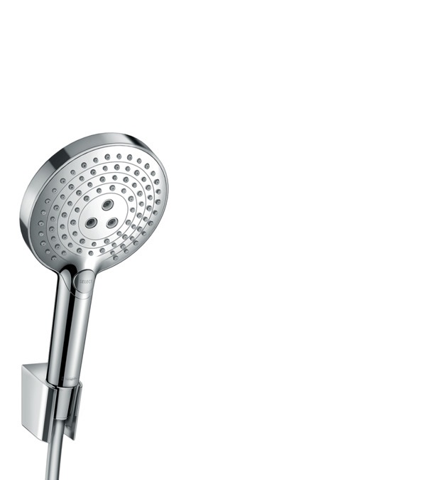 Hansgrohe Raindance Select S Set Doccia 120 mm Cromo con Flessibile 160 cm, 3 Getti (Rain, RainAir, Whirl), Tecnologia QuickClean e Select