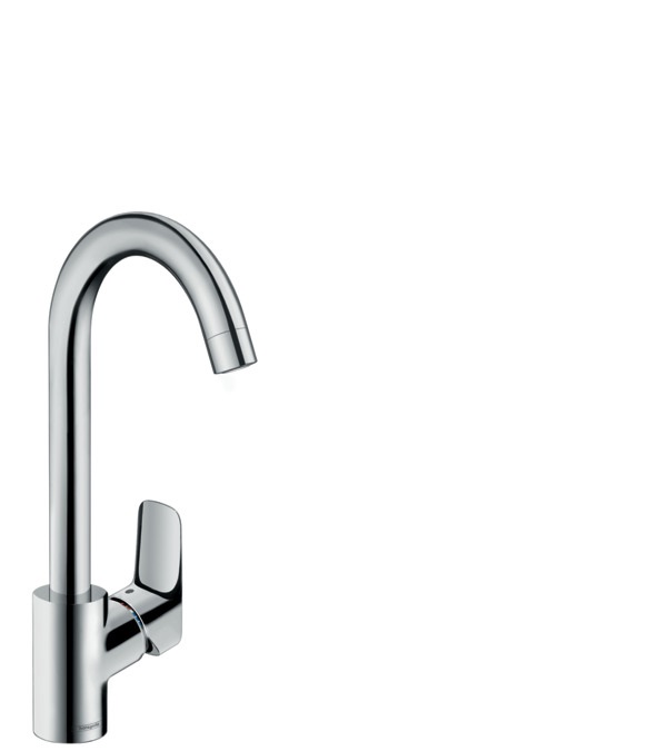 Hansgrohe Logis M31 - Rubinetto da cucina monocomando cromo con bocca girevole, altezza bocca 260 mm, portata 12 l/min, tecnologia AirPower