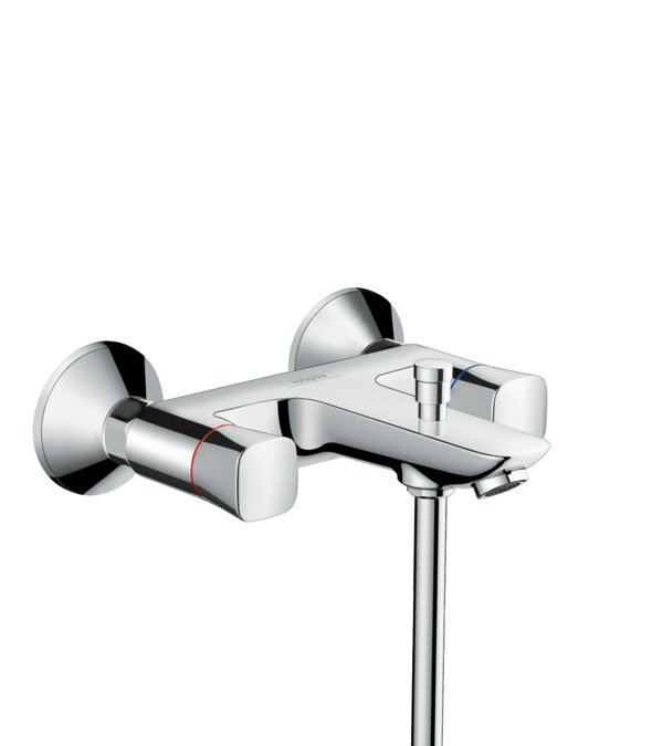 Hansgrohe Logis Miscelatore per Bagno/Doccia Cromato 71243000 - Installazione a Vista, Portata 17/26 l/min, Valvole Ceramiche, Deviatore Doccia